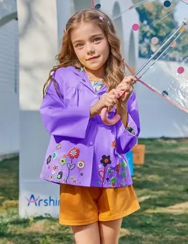 Arshiner Girl Baby Kid Waterproof Hooded Coat Jacket Outwear Raincoat Hoodies - 2
