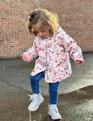 Arshiner Girl Baby Kid Waterproof Hooded Coat Jacket Outwear Raincoat Hoodies - 3