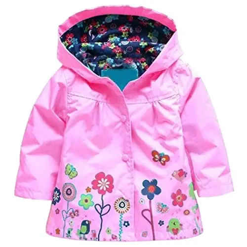 Arshiner Girl Baby Kid Waterproof Hooded Coat Jacket Outwear Raincoat Hoodies - 1