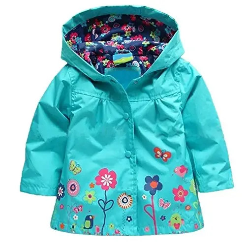 Arshiner Girl Baby Kid Waterproof Hooded Coat Jacket Outwear Raincoat Hoodies 