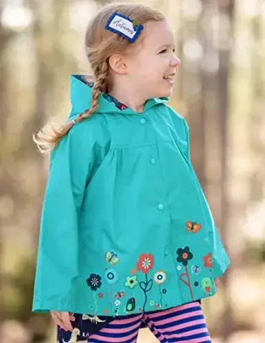 Arshiner Girl Baby Kid Waterproof Hooded Coat Jacket Outwear Raincoat Hoodies - 3