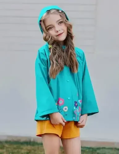 Arshiner Girl Baby Kid Waterproof Hooded Coat Jacket Outwear Raincoat Hoodies - 4