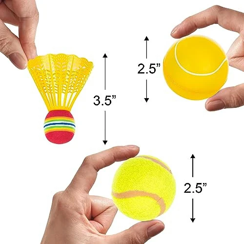 ArtCreativity Bolalar uchun Badminton Raketlari To'plami - 2 Raketka, 2 Bridie, 2 Yumshoq To'p, 2 Tennis To'pi va Saqlash Sumkasi bilan 9 Qismli Badminton To'plami - Bolalar uchun Aksesuarlar bilan O'yinchoq Badminton va Tennis Raketlari - 4