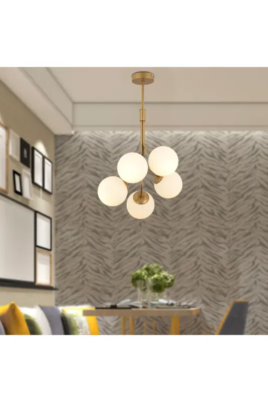 Artel 5-Light Antique Globe Chandelier Modern Pendant, Kitchen Bedroom Living Room Chandelier - APLIQA