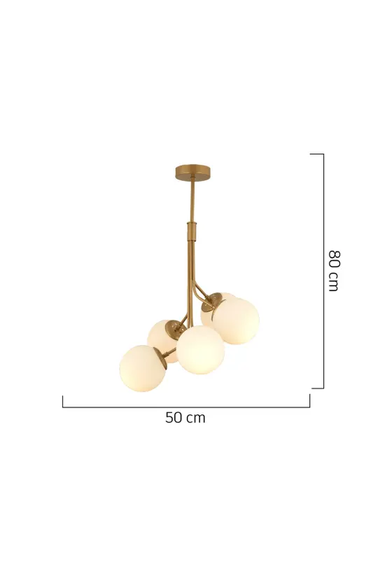 Artel 5-Light Antique Globe Chandelier Modern Pendant, Kitchen Bedroom Living Room Chandelier - 5