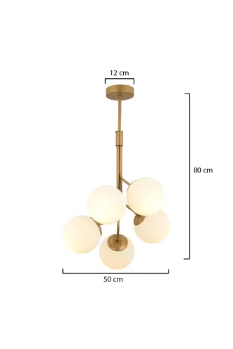 Artel 5-Light Antique Globe Chandelier Modern Pendant, Kitchen Bedroom Living Room Chandelier - 4