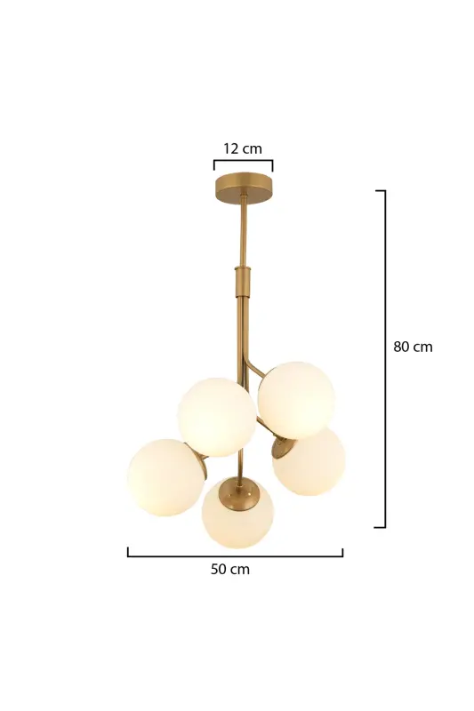 Artel 5-Light Antique Globe Chandelier Modern Pendant, Kitchen Bedroom Living Room Chandelier - 4