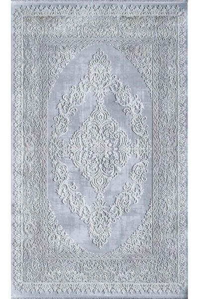 Artemis Gilam 05860B Kulrang Vizon Markazi Klassik Gilam 