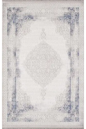 Artemis Halı 02517A Mavi Krem Klasik Göbekli Halı-MAVİ KREM - 1