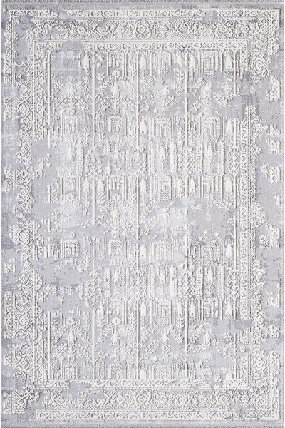 Artemis Rug 05856A Grey Cream Modern Vintage Pattern Rug - 1