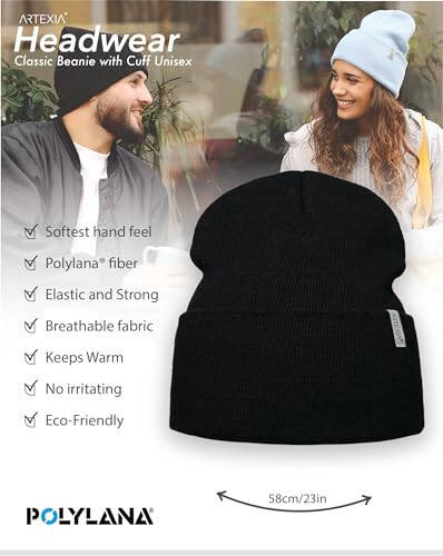 Artexia Beanie qalpoqlar Erkaklar - Ayollar uchun Beanie - Ayollar uchun Qish kiyimi - Unisex qish kiyimi - Erkaklar va Ayollar uchun Beanie - 3