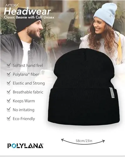 Artexia Beanies Hats Men - Ayollar uchun shapka - Ayollar uchun qishki shapka - Unisex qishki shapka - Erkaklar shapkasi va ayollar shapkasi - 3