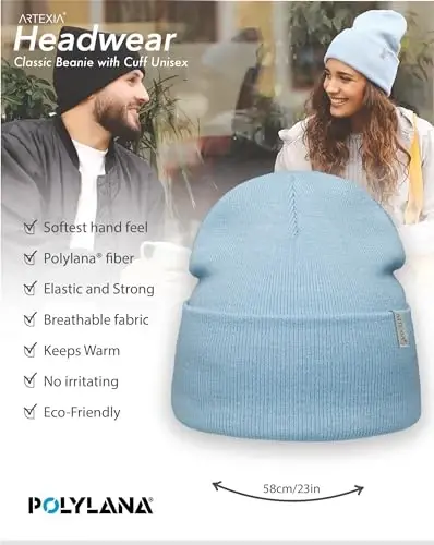 Artexia Шапки-бини Мужские - Бини для женщин - Зимние шапки для женщин - Зимняя шапка унисекс - Мужская и женская шапка-бини - 3