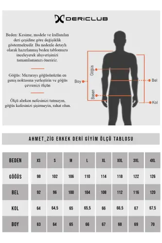 Arthur Erkek Dik Yaka Slim Fit Gerçek Deri Mont Camel Antik-CAMEL ANTİK - 5