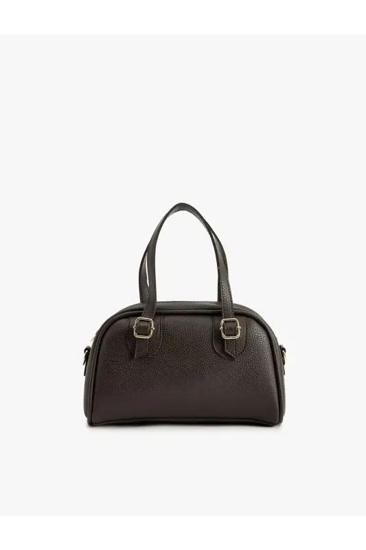 Artificial Leather Zippered Shoulder Bag with Strap-Coffee - 2