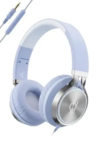 ARTIX CL750 Wired Headphones with Mic — Noise Isolating On-Ear Headphones for Computer and Laptop Wired, Plug in Corded Headphone with Wire (Foldable, Aux Jack 3.5mm) 