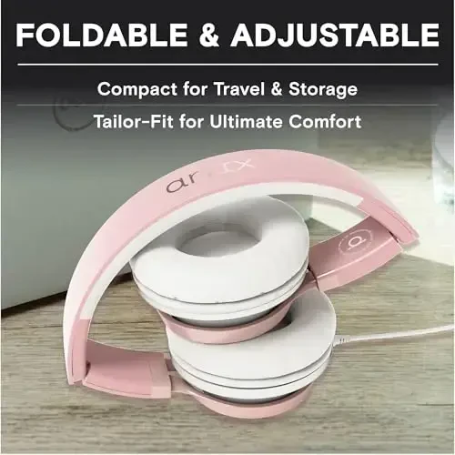 ARTIX CL750 Mikrofon va ovoz balandligini boshqarish bilan simli naushniklar - Kompyuter va noutbuk uchun shovqinni izolyatsiya qiluvchi quloq naushniklari simli, simli quloqchin simli (katlanadigan, Aux Jack 3,5 mm) - 4