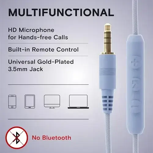 ARTIX CL750 Накладные проводные наушники с микрофоном и регулятором громкости — Шумоизолирующие проводные накладные наушники с микрофоном для ноутбука и компьютера, подключаемая гарнитура со шнуром (разъем Aux 3,5 мм) - 5