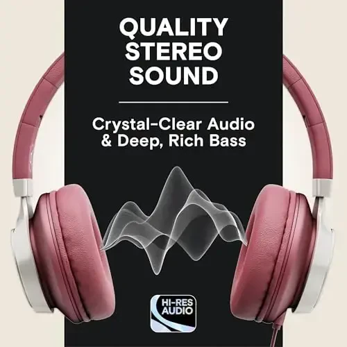 ARTIX CL750 On-Ear Headphones Wired with Mic and Volume Control — Noise Isolating Corded Over Ear Headphones with Microphone for Laptop and Computer, Plug in Headset with Cord (Aux Jack 3.5mm) - ARTIX (1)