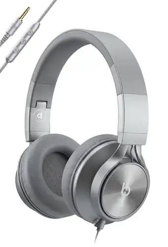 ARTIX CL750 Wired Headphones with Mic — Noise Isolating On-Ear Headphones for Computer and Laptop Wired, Plug in Corded Headphone with Wire (Foldable, Aux Jack 3.5mm) 