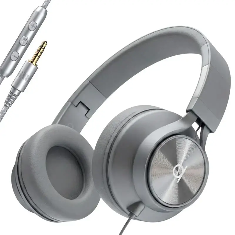 ARTIX CL750 Wired Headphones with Mic & Volume Control — Noise Isolating On-Ear Headphones for Computer and Laptop Wired, Plug in Corded Headphone with Wire (Foldable, Aux Jack 3.5mm) - ARTIX
