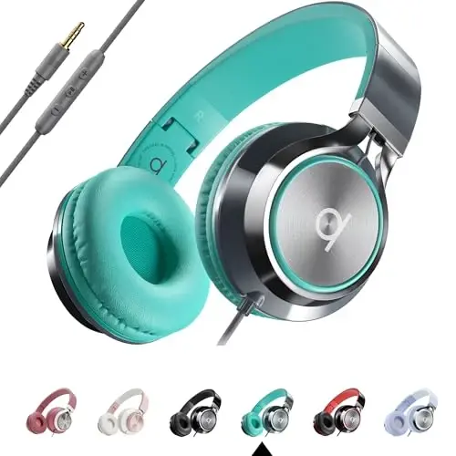 ARTIX CL750 Проводные наушники с микрофоном и регулятором громкости — Шумоизолирующие накладные наушники для компьютера и ноутбука Проводные, со шнуром, накладные наушники с проводом (складные, разъем Aux 3,5 мм) - 1