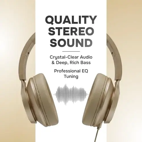 ARTIX CL750 Wired Headphones with Mic & Volume Control — Noise Isolating On-Ear Headphones for Computer and Laptop Wired, Plug in Corded Headphone with Wire (Foldable, Aux Jack 3.5mm) - 2