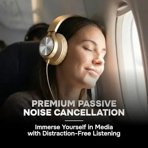 ARTIX CL750 Wired Headphones with Mic & Volume Control — Noise Isolating On-Ear Headphones for Computer and Laptop Wired, Plug in Corded Headphone with Wire (Foldable, Aux Jack 3.5mm) - 4