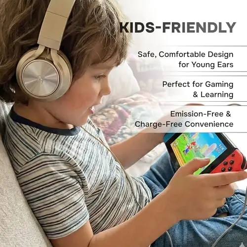 ARTIX CL750 Wired Headphones with Mic & Volume Control — Noise Isolating On-Ear Headphones for Computer and Laptop Wired, Plug in Corded Headphone with Wire (Foldable, Aux Jack 3.5mm) - 6