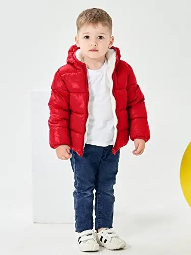 ARTMINE Baby Toddler Boys Girls Winter Down Coats with Hoods, 12M - 5Y - 2