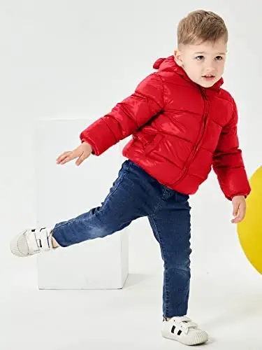 ARTMINE Baby Toddler Boys Girls Winter Down Coats with Hoods, 12M - 5Y - 4