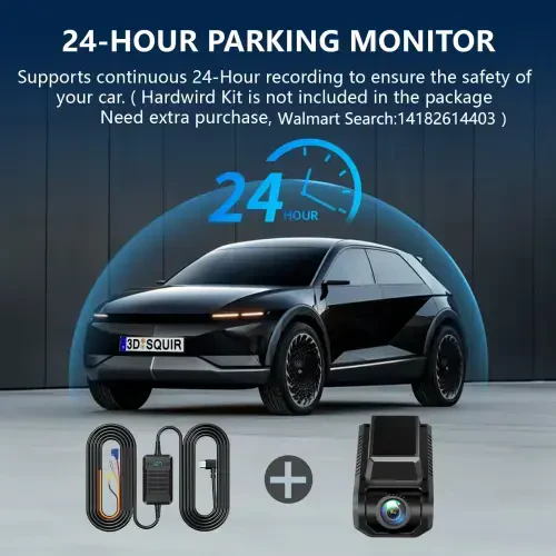 Artsic Dash Cam Oldin va Orqa, 4K Dashcam Wi-Fi & GPS bilan, APP Boshqaruvi, Kechasi Ko'rish, WDR, G-Sensor, Tsiklik Yozuv, To'xtab Turish Rejimi, 32GB SD Karta bilan - Qora - 7