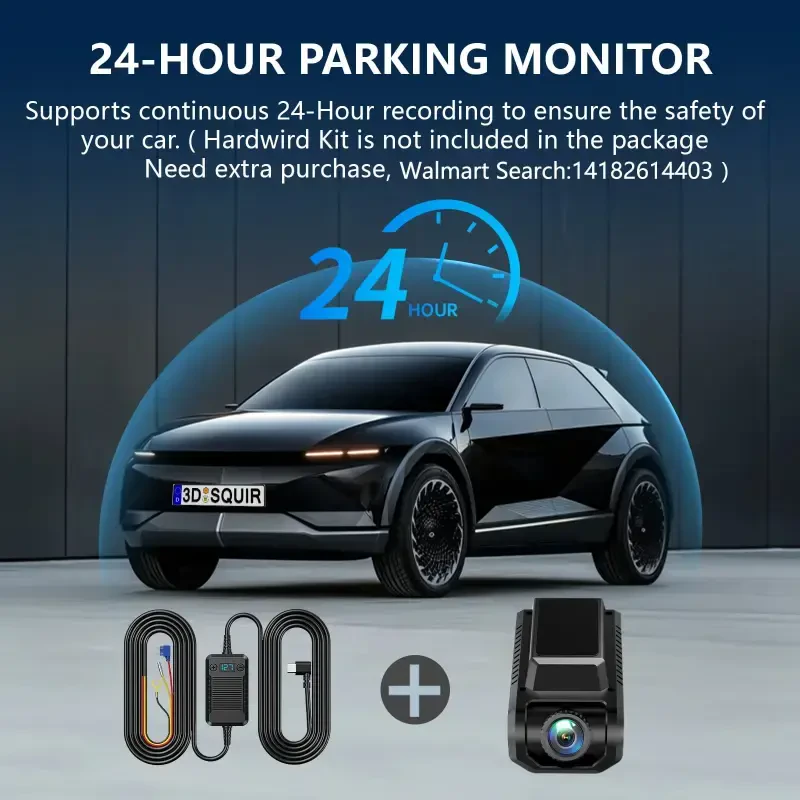 Artsic Dash Cam Oldin va Orqa, 4K Dashcam Wi-Fi & GPS bilan, APP Boshqaruvi, Kechasi Ko'rish, WDR, G-Sensor, Tsiklik Yozuv, To'xtab Turish Rejimi, 32GB SD Karta bilan - Qora - 7