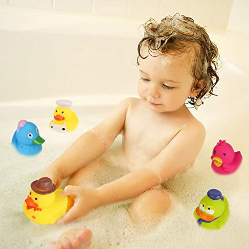 Arttyma Rubber Ducks in Bulk,Assortment Duckies for Jeep Ducking Floater Duck Bath Toys Party Favors (30-Pack) - 5