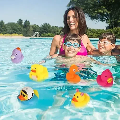 Arttyma Rubber Ducks in Bulk,Assortment Duckies for Jeep Ducking Floater Duck Bath Toys Party Favors (50-Pack) - 4