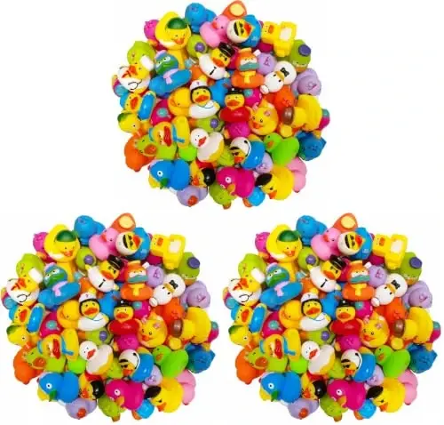 Arttyma Rubber Ducks in Bulk,Assortment Duckies for Jeep Ducking Floater Duck Bath Toys Party Favors (90-Pack) - 1