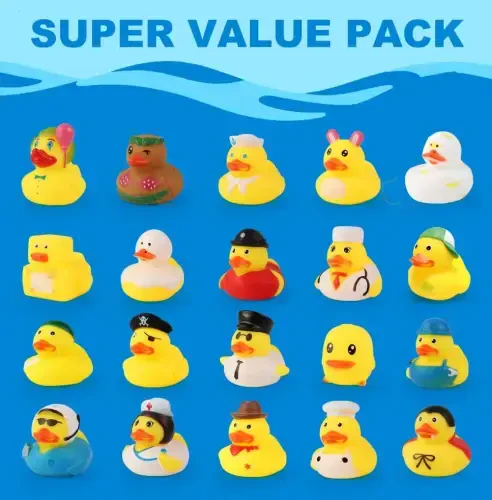 Arttyma Rubber Ducks in Bulk,Assortment Duckies for Jeep Ducking Floater Duck Bath Toys Party Favors (100-Pack) - 2