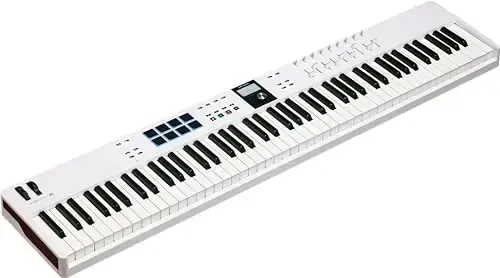 Arturia KeyLab Essential 88 mk3 — Analog Lab V dasturi bilan birga keladigan 88 tugmali USB MIDI kontroller klaviaturasi, oq - 1