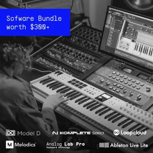 Arturia KeyLab Essential mk3 USB MIDI Controller, 49 Key - Aquamarine | Scale Chord and Arpeggiator modes, deep DAW integration, 2000 Analog Lab V presets, RGB-backlit velocity and pressure pads - 4