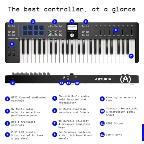 Arturia KeyLab Essential mk3 USB MIDI Controller, 49 Keys, Rose Quartz - 6