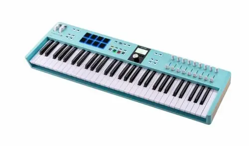 Arturia KeyLab Essential mk3 USB MIDI Controller, 61 Key - Aquamarine | Scale Chord and Arpeggiator modes, deep DAW integration, 2000 Analog Lab V presets, RGB-backlit velocity and pressure pads - 3