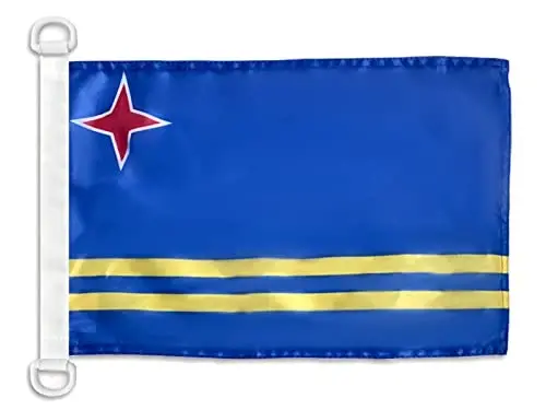 Aruba NAUTICAL Flag 18'' x 12'' - Aruban flags 30 x 45 cm. - Banner 12x18 in for boat - AZ FLAG - 1