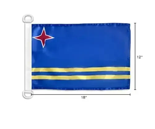 Aruba NAUTICAL Flag 18'' x 12'' - Aruban flags 30 x 45 cm. - Banner 12x18 in for boat - AZ FLAG - 5