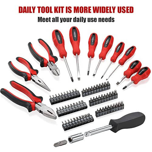 ARUCMIN 438-Piece Mechanics Tool Set with 3-Drawer Heavy Duty Metal Box Repair Tool Kit - 12