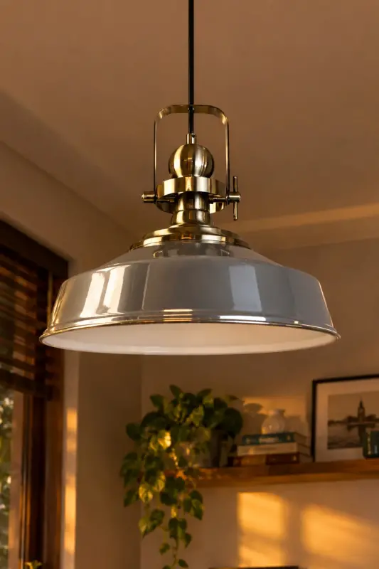 Asaletli Krom Tekli Avize Eskitme Başlık Retro Sarkıt Lamba Restoran Cafe Salon Avizeleri - Krom - 2