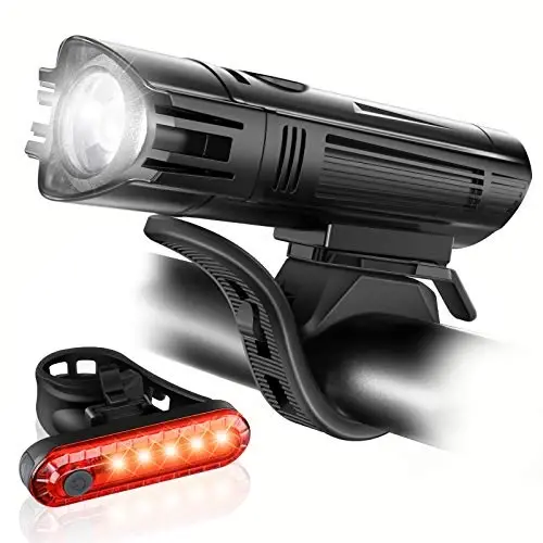 Ascher Ultra Yorqin USB Qayta Zaryadlanadigan Velosiped Chiroq To'plami, Kuchli Velosiped Oldingi Far va Orqa Stop Chiroqi, 4 Yorug'lik Rejimi, Erkaklar Ayollar Bolalar Yo'l Tog' Velosipedi uchun O'rnatish Oson Qora - 2