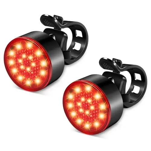 Ascher USB Rechargeable LED Bike Tail Lights 2 Pack, Bright Bicycle Cycling Rear Light, 4 Light Mode Options Safety Bike Light for Adults Kids Men Women Road Mountain(2 USB Cables Included) - ASCHER