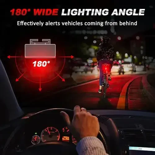 Ascher USB Rechargeable LED Bike Tail Lights 2 Pack, Bright Bicycle Cycling Rear Light, 4 Light Mode Options Safety Bike Light for Adults Kids Men Women Road Mountain(2 USB Cables Included) - 3