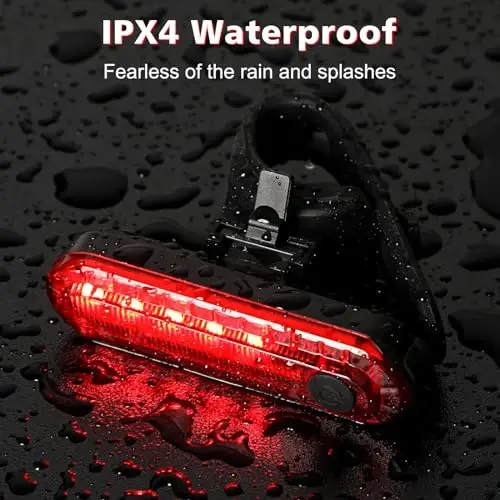 Ascher USB Rechargeable LED Bike Tail Lights 2 Pack, Bright Bicycle Cycling Rear Light, 4 Light Mode Options Safety Bike Light for Adults Kids Men Women Road Mountain(2 USB Cables Included) - 4
