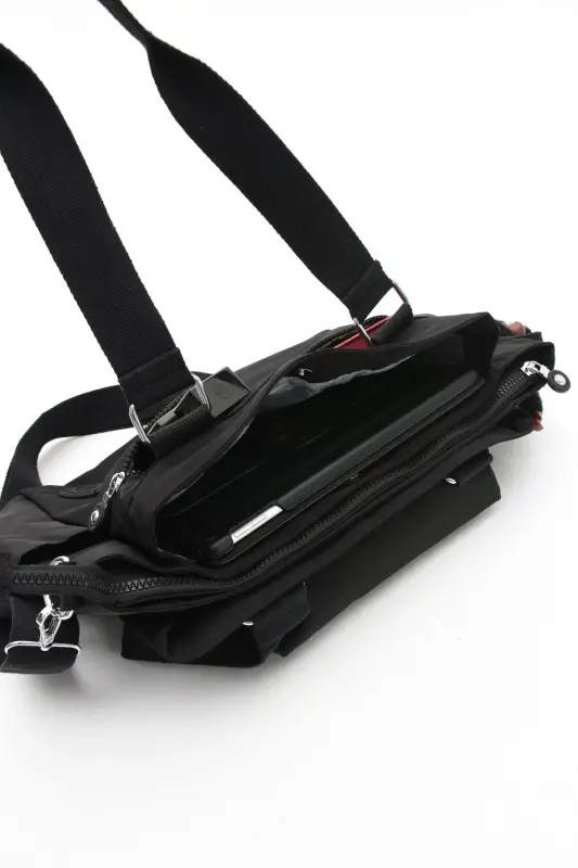 Asco Model Unısex Büyük Boy Su Geçirmez Krinkıl Kumaş Çapraz Ve Omuz Askılı Seyahat Spor Tatil Çanta-Bej - 8